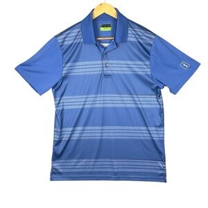PGA Tour Pro Series Men’s Golf Polo Shirt  Sz. L Blue Striped
